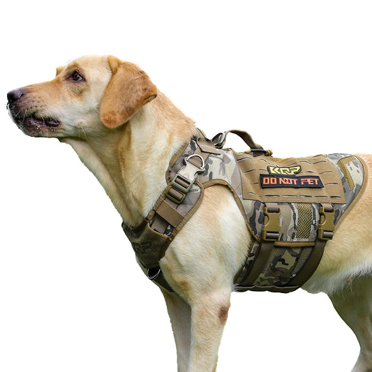 No Pull Dog Harness -Tactical Dog Harness - Breathable mesh Pet Walking Hiking Training Vest- Dog Harness for Dogs Service Dog X-Large Camo