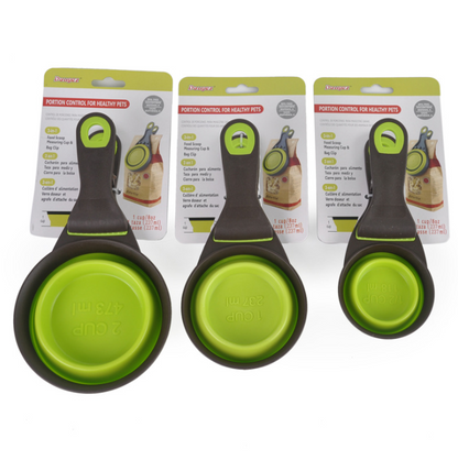 Collapsible Silicone Pet Bowl with Food Scoop and Measuring Cup
