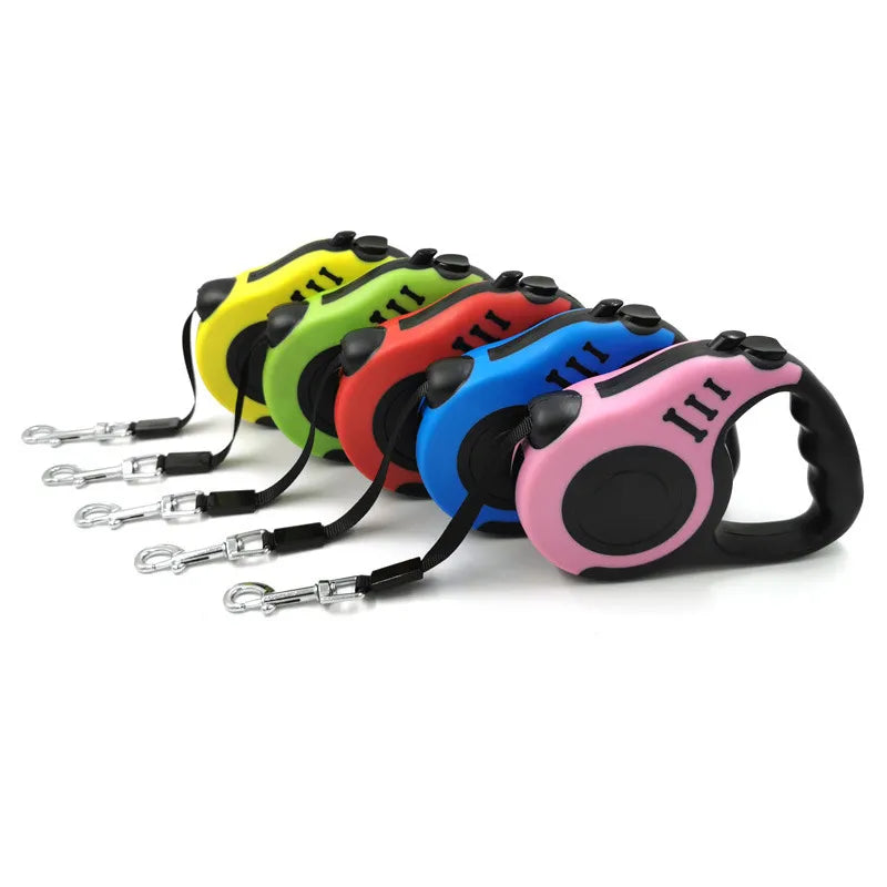 Bone Print Retractable Dog Leash