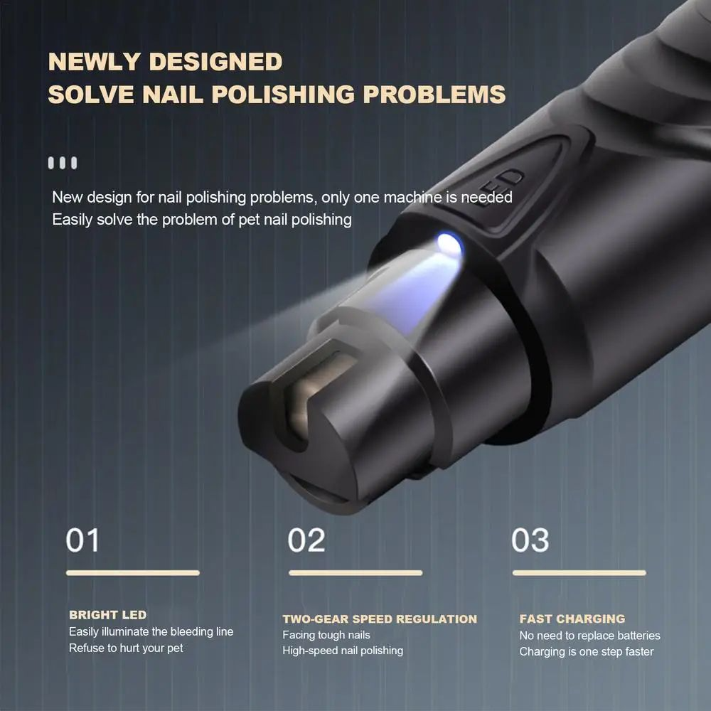 Rechargeable Lighted Dog Nail Grinder