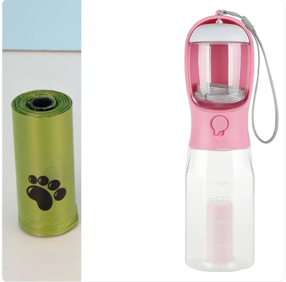 3-in-1 Portable Pet Water Bottle, Feeder & Waste Dispenser